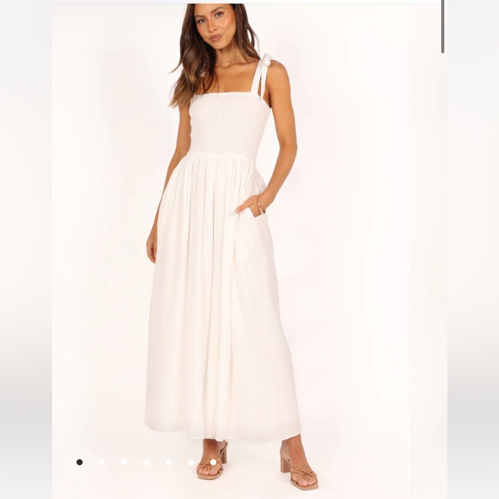 Petal and Pup Miles wide leg jumpsuit white bridal outfit